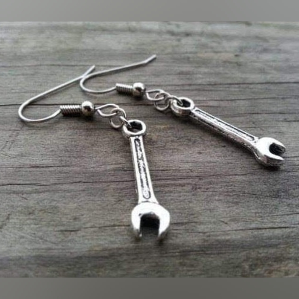 Wrench Mechanic Earrings Surgical Steel
